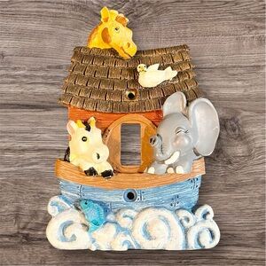Vintage Ceramic Light Switch Cover Noah’s Ark Animal Children Room Outlet Plate
